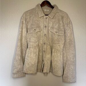L Mystree Beige Utility Jacket